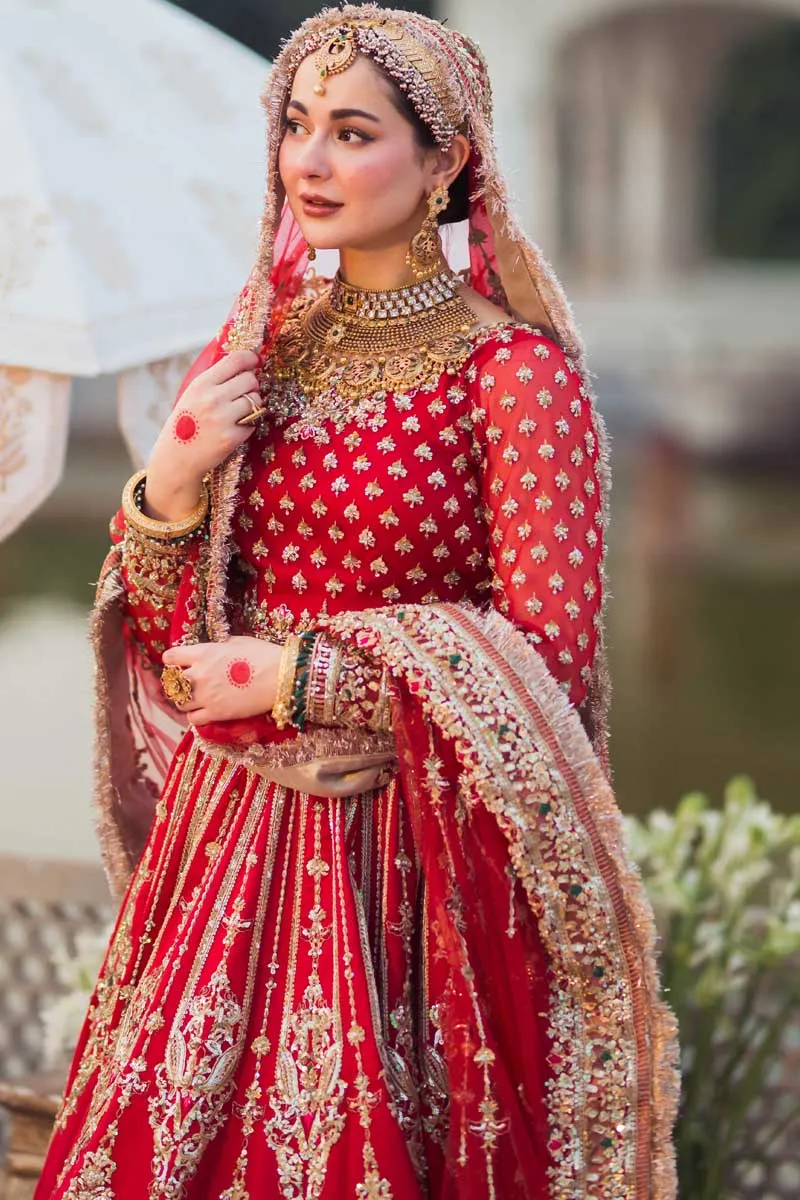 Red Gold Lehenga Choli Pakistani Wedding Dresses