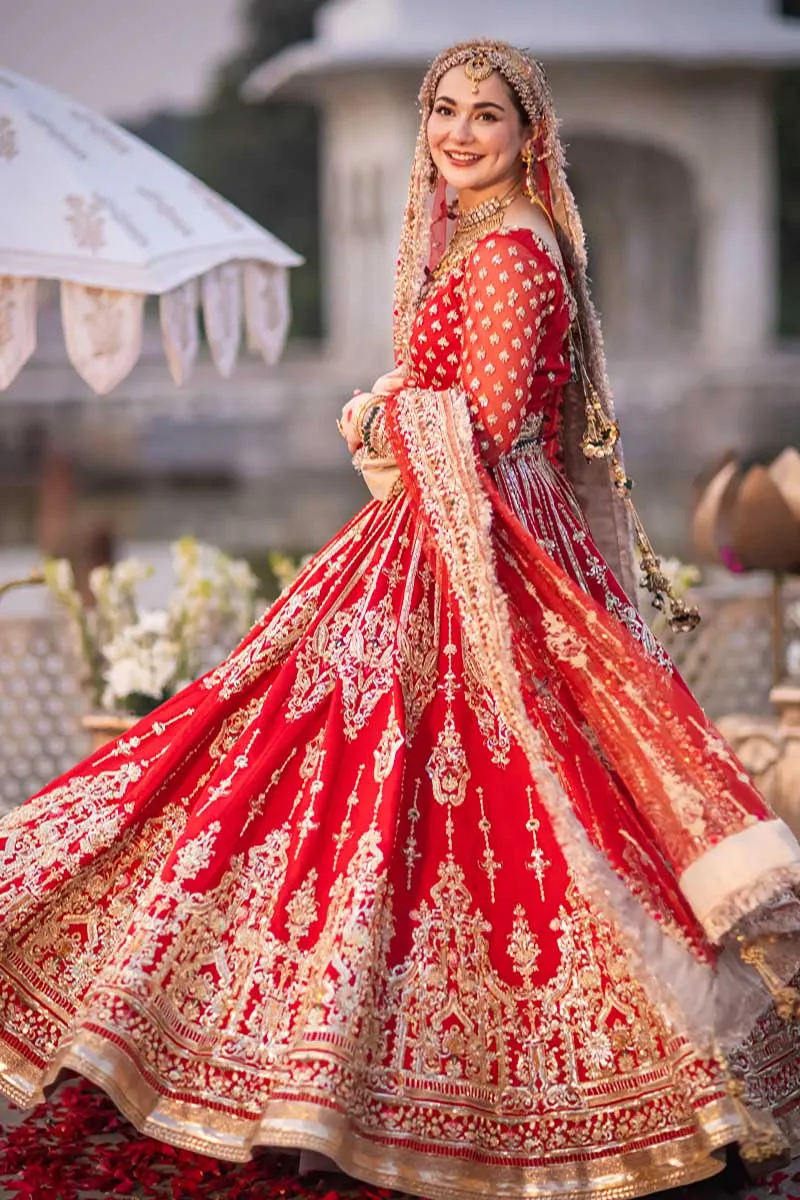 Red Gold Lehenga Choli Pakistani Wedding Dresses