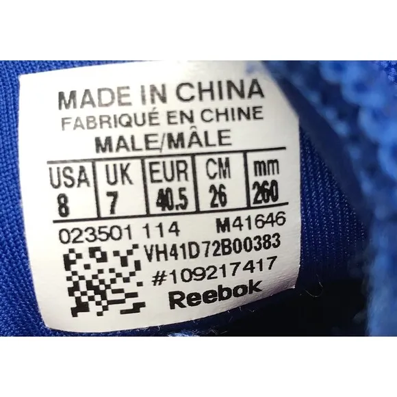 Reebok Men's Size 8 Royal Flag M41646 Blue Athletic Running Shoes