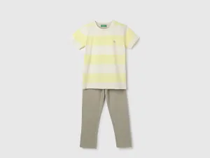 Regular Fit Round Neck Striped Nightsuit