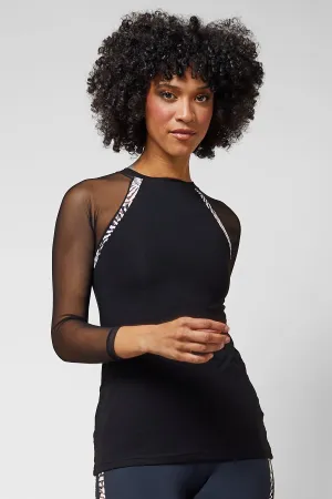 Reversible Raglan Mesh Long Sleeve Yoga Top Swirl