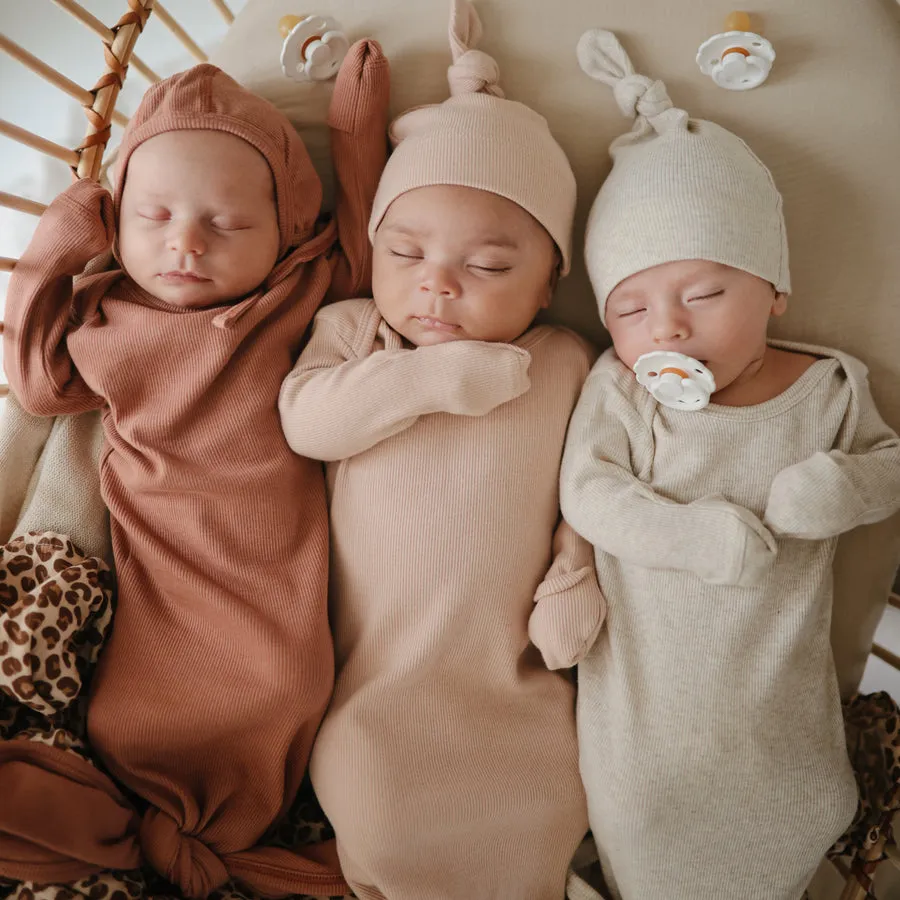 Ribbed Knotted Baby Gown