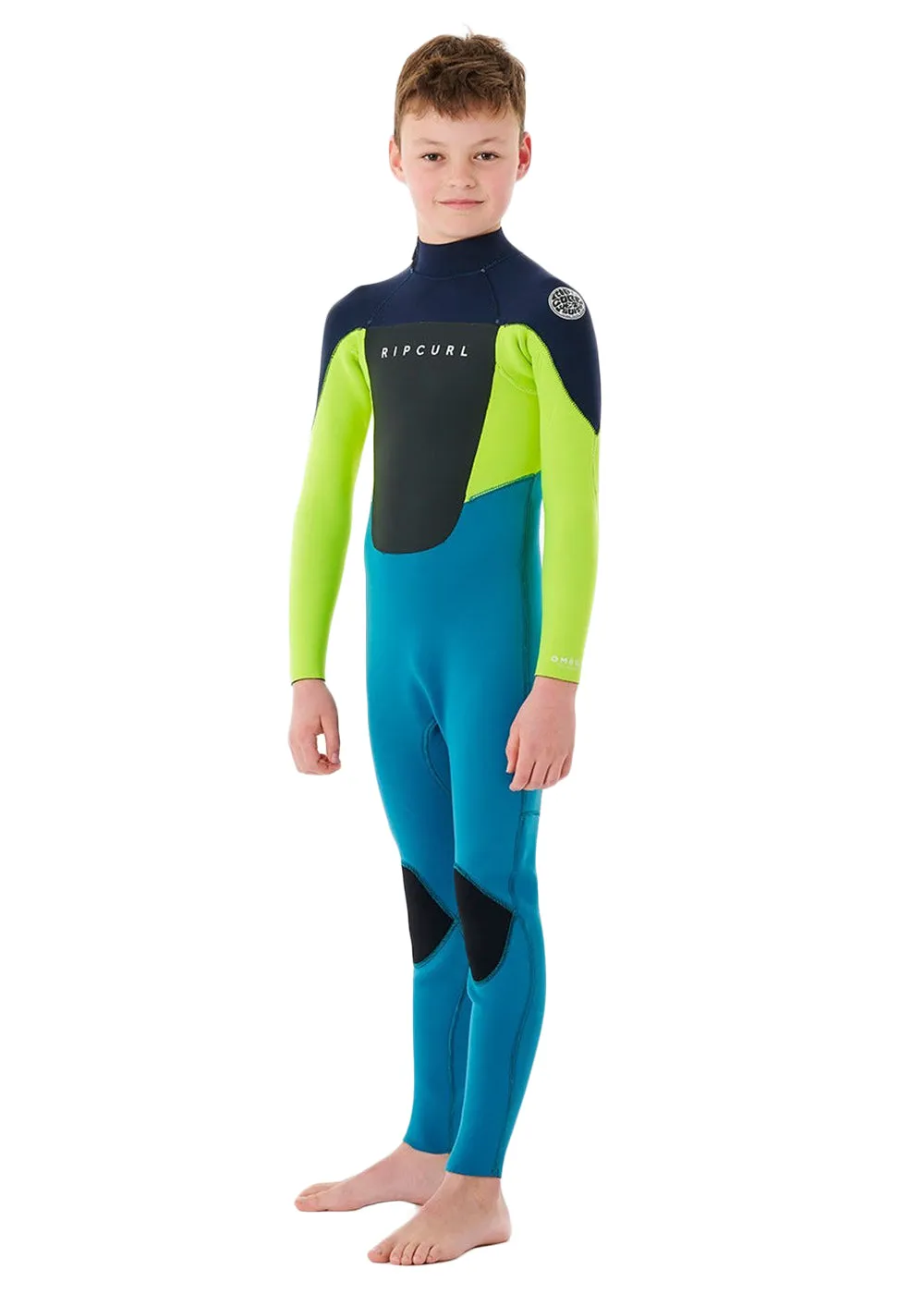 Rip Curl Boys Omega 3/2mm E-Stitch Back Zip Steamer Wetsuit