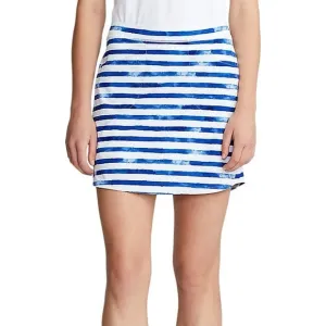 RLX Ralph Lauren New Size L Printed Aim Golf Sport Skort Blue and White Stripe