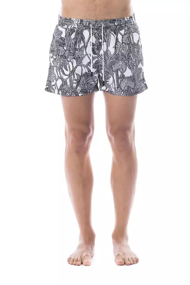 Roberto Cavalli Sport Black Polyester Men Swimwear
