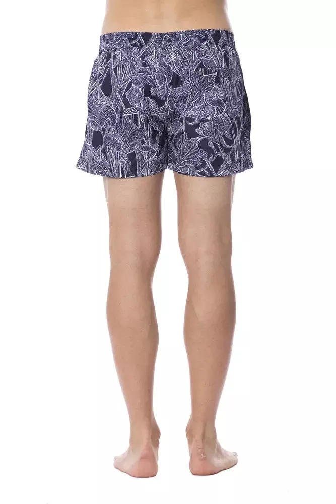 Roberto Cavalli Sport Blue Polyester Men Swimsuit