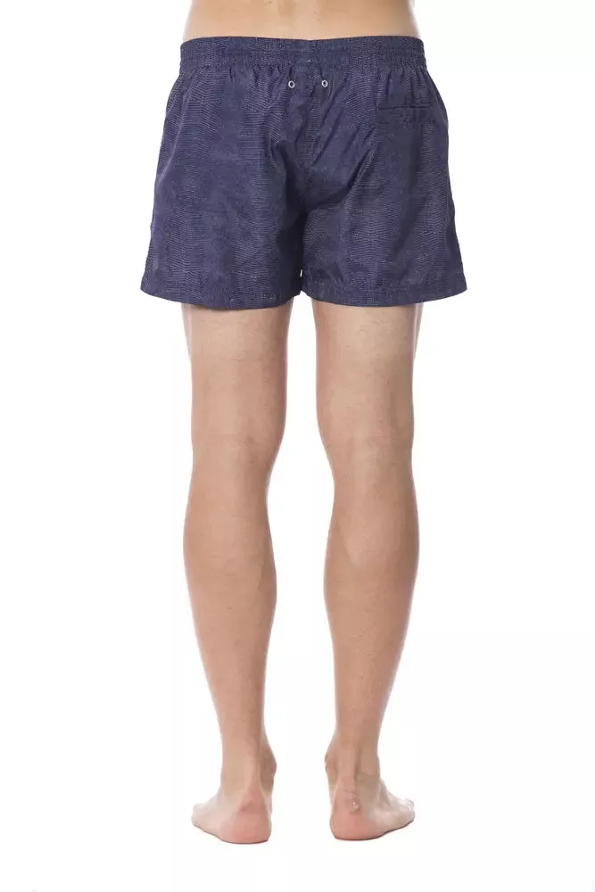 Roberto Cavalli Sport Blue Polyester Men's Swim Trunk