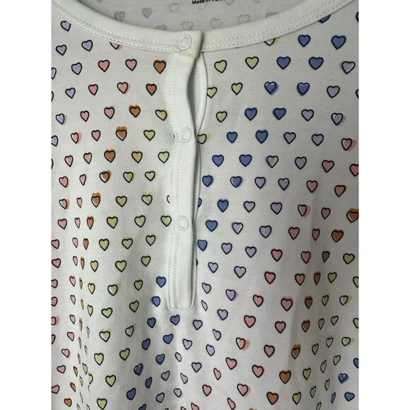 Roller Rabbit Rainbow disco Hearts Pajama top long sleeve 100% Pima cotton sz M