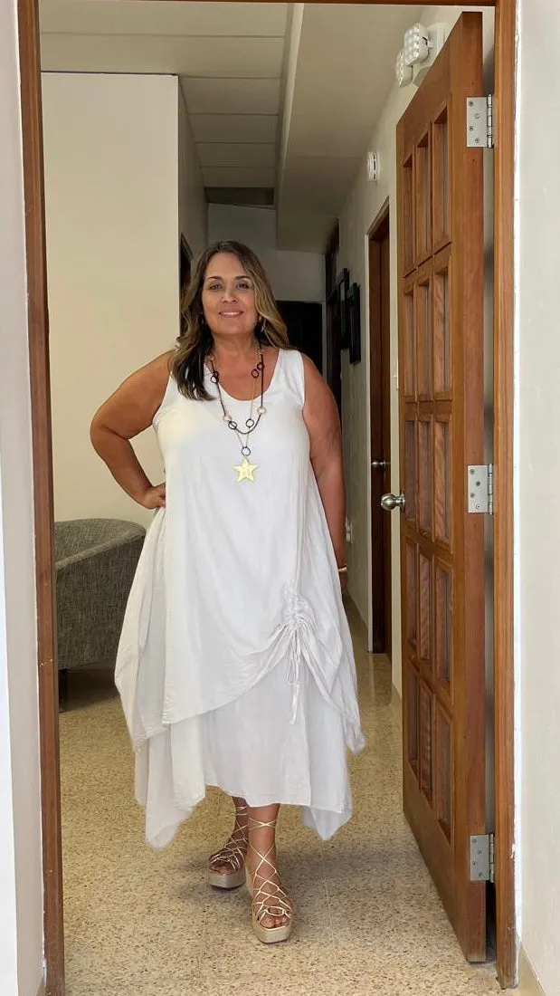 Romantic Cotton Midi Dress