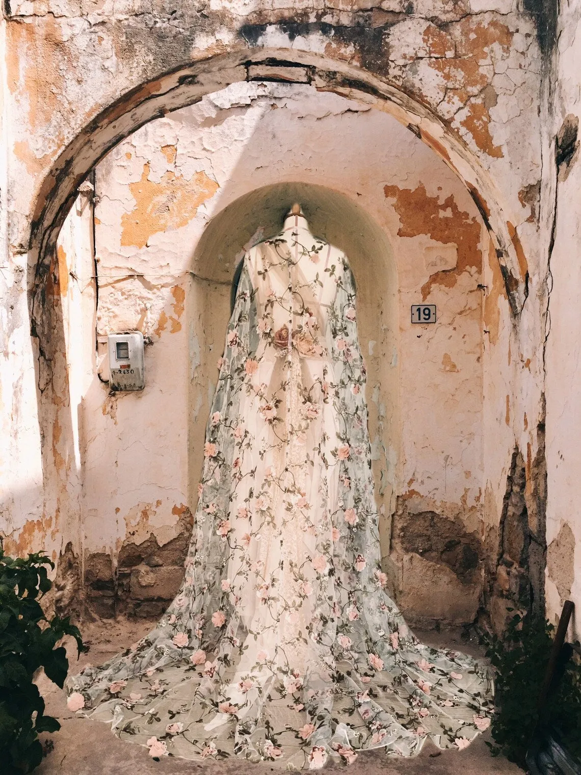 Romantic floral cape