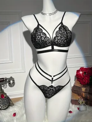 Romantic Floral Lace Lingerie Set