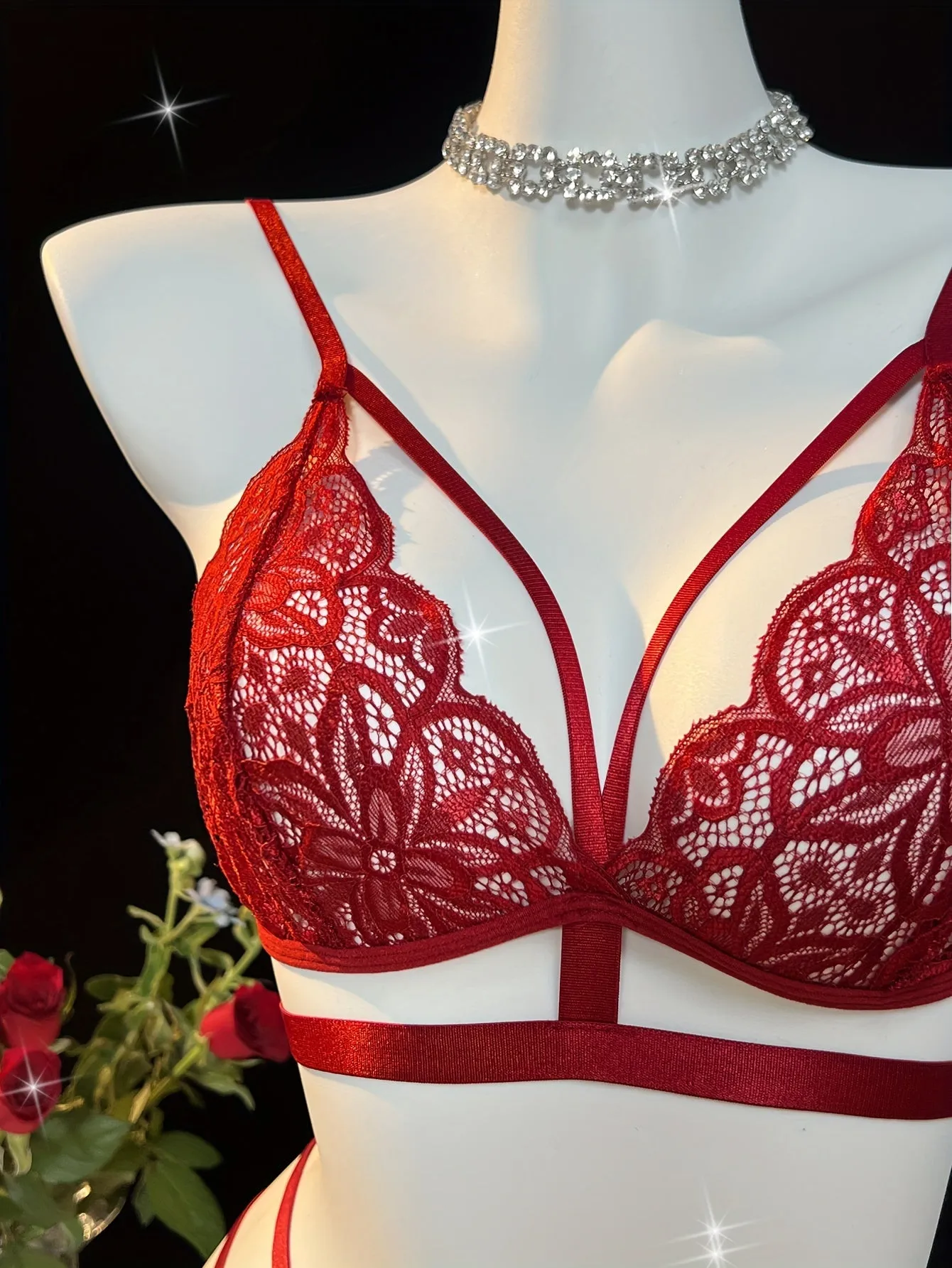 Romantic Floral Lace Lingerie Set