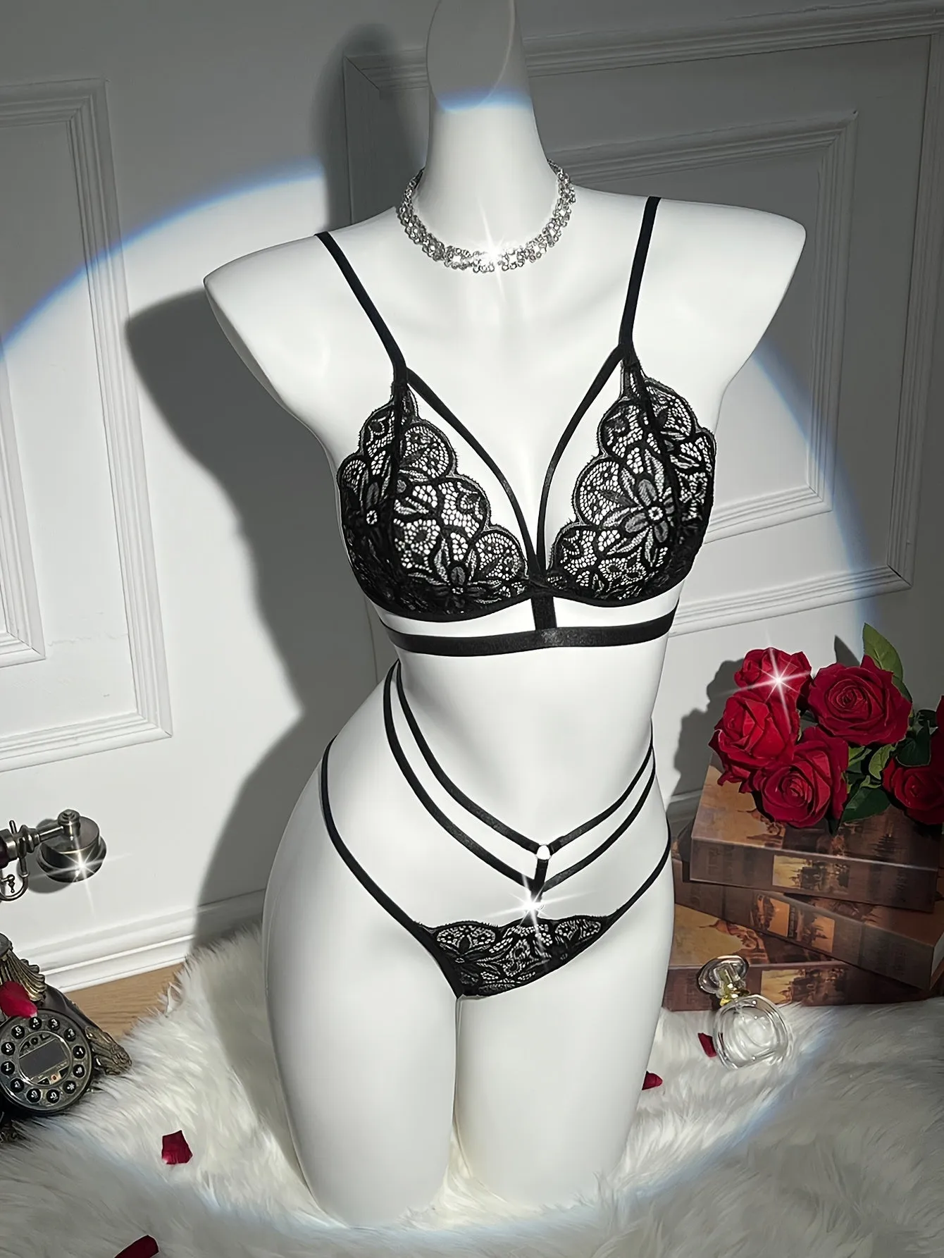 Romantic Floral Lace Lingerie Set