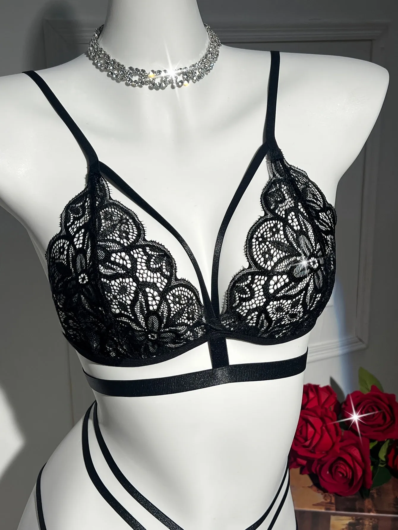 Romantic Floral Lace Lingerie Set