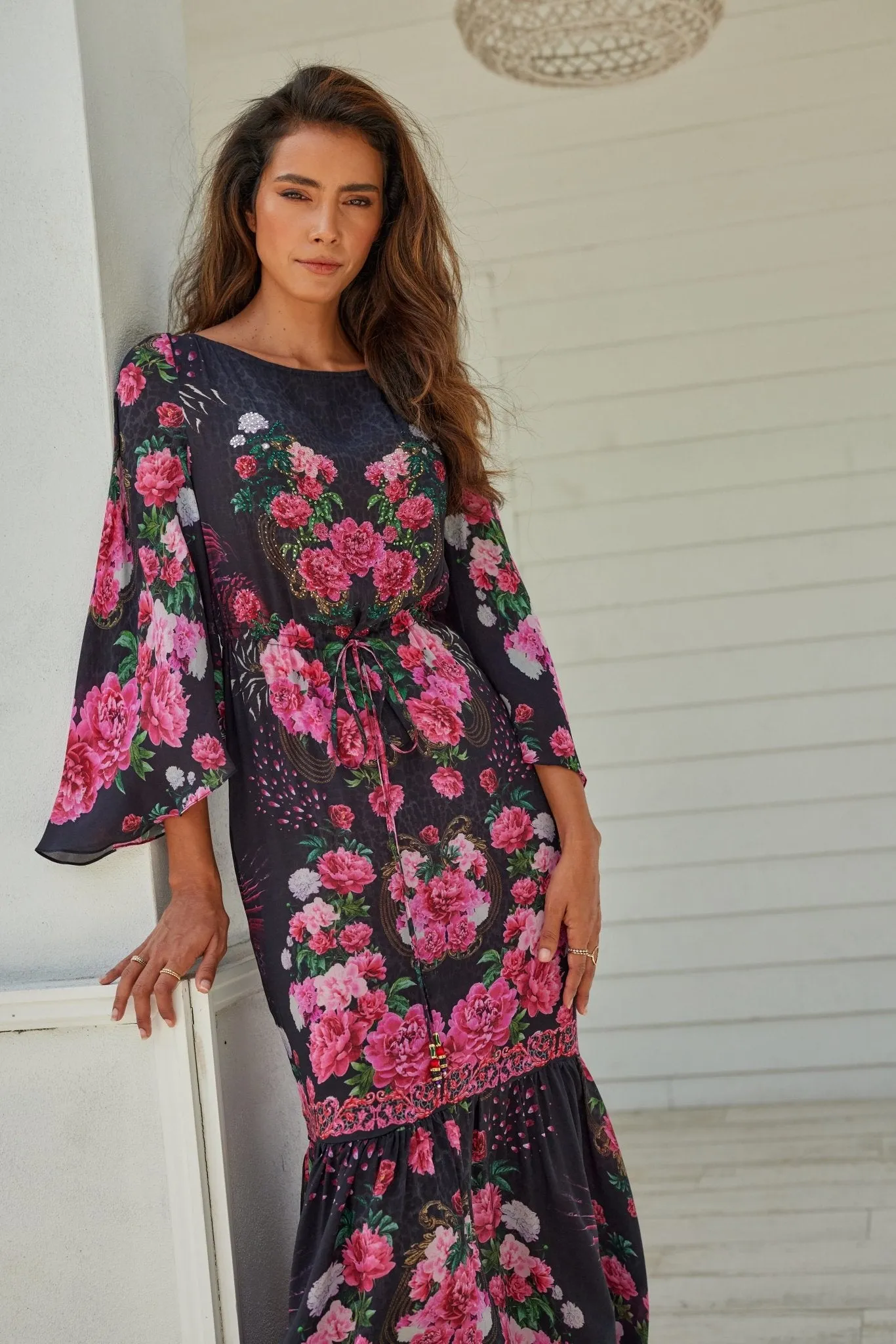 Romantic Flowers Cocktail Maxi Dress