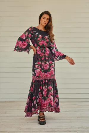 Romantic Flowers Cocktail Maxi Dress
