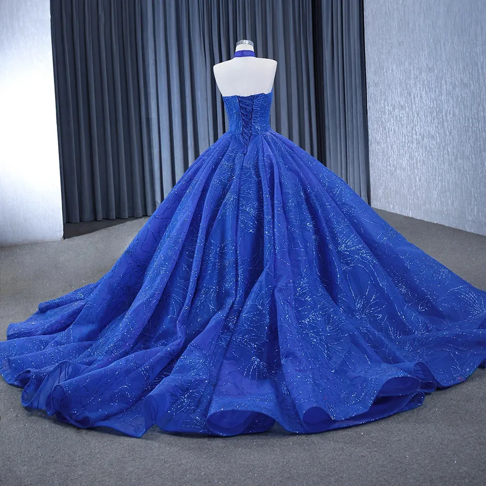 Romantic Halter Sleeveless Beading Ball Gown Long Prom Dresses Quinceanera Dresses