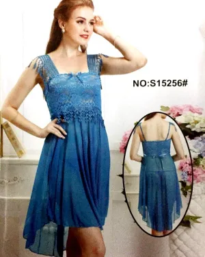 Romantic Net Short Nighty For Women - S15256