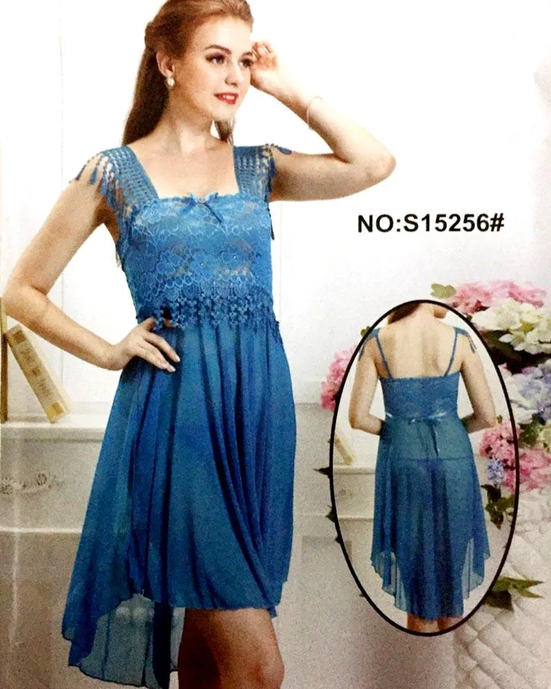Romantic Net Short Nighty For Women - S15256