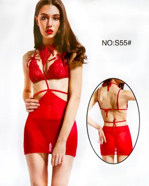 Romantic Net Short Nighty For Women - S55