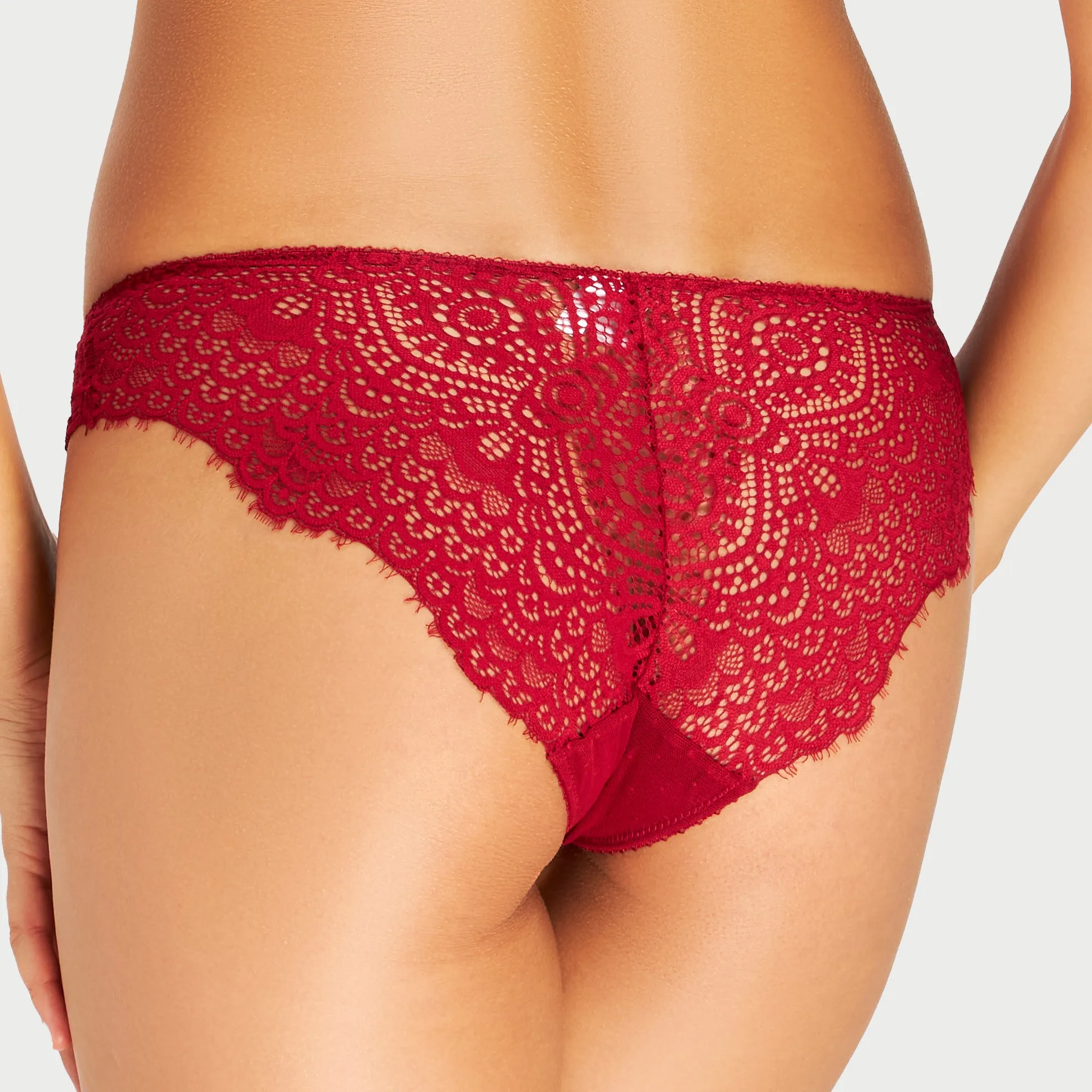 Romantic Red Lace Bikini Knickers