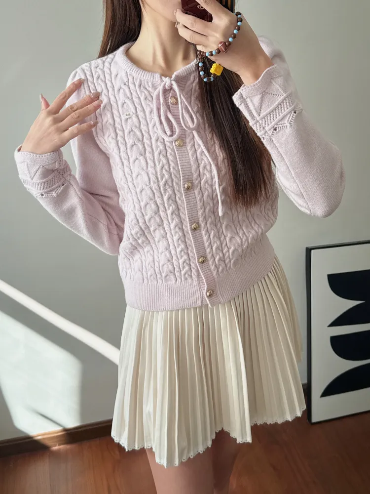 Romantic Ribbon Knit Cardigan