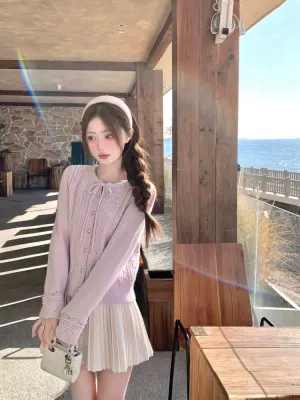 Romantic Ribbon Knit Cardigan