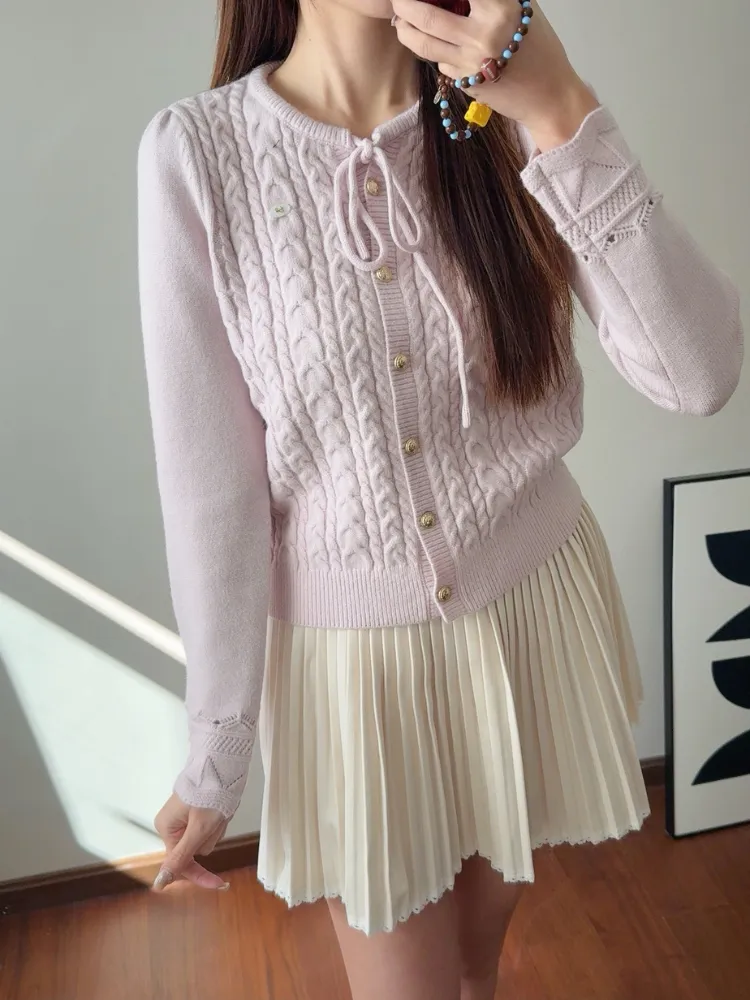 Romantic Ribbon Knit Cardigan