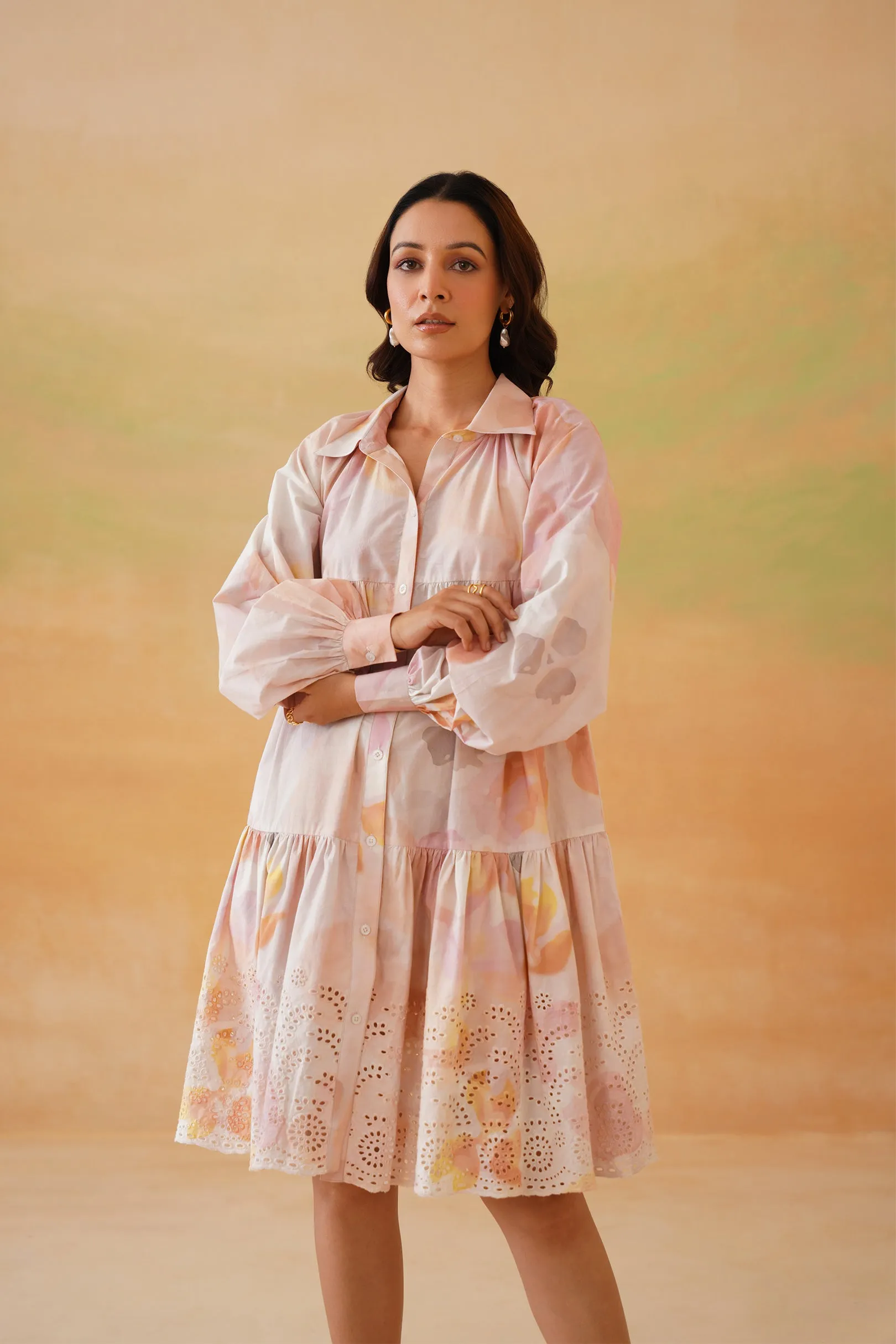 Romantic Ripples Shirt Dress