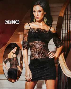 Romantic Sexy Net Short Nighty - Babydoll Bridal Sexy Nighty - S51