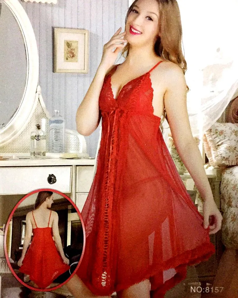 Romantic Short Nighty For Women - 8157