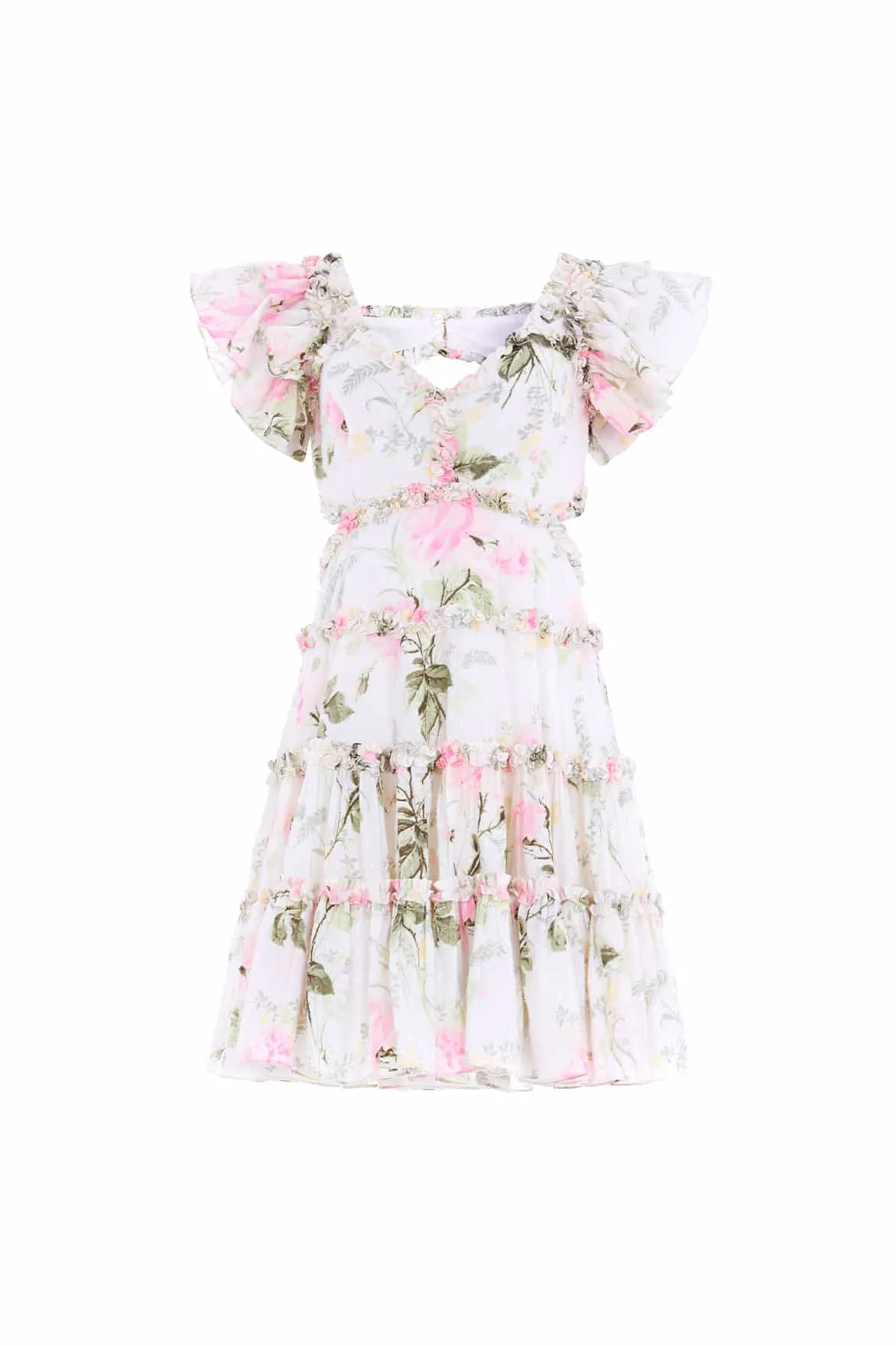 Rose Cotton Backless Mini Dress