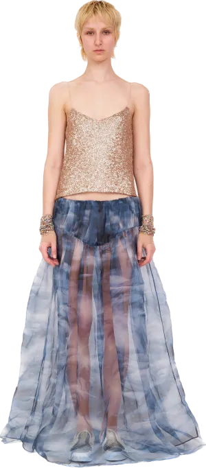 ROSE GOLD SEQUIN MEOW TOP