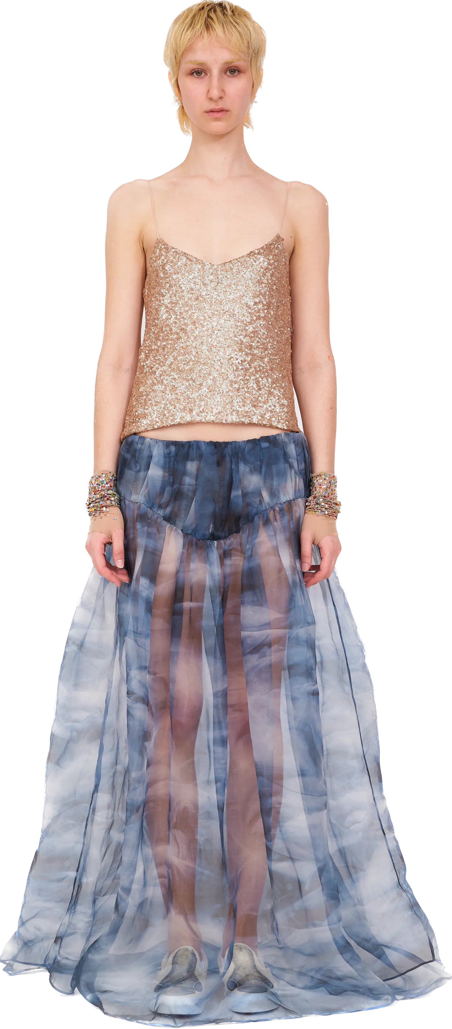 ROSE GOLD SEQUIN MEOW TOP