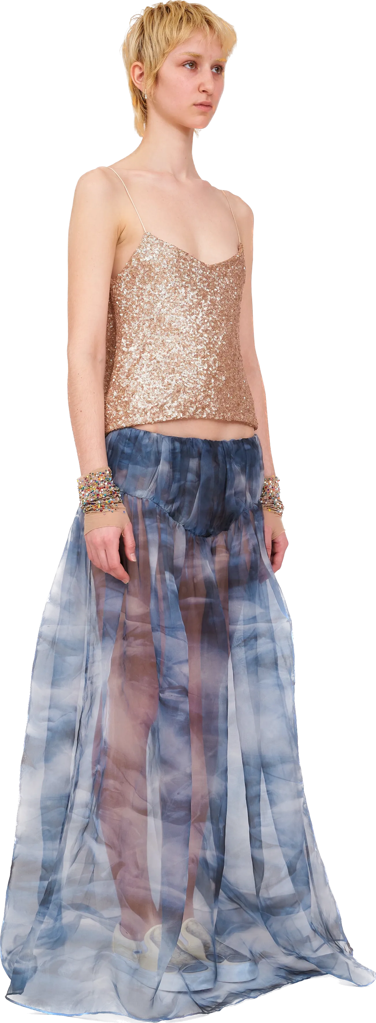 ROSE GOLD SEQUIN MEOW TOP