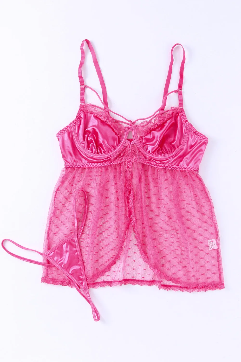 Rose Underwire Babydoll Chemise & G-String Set