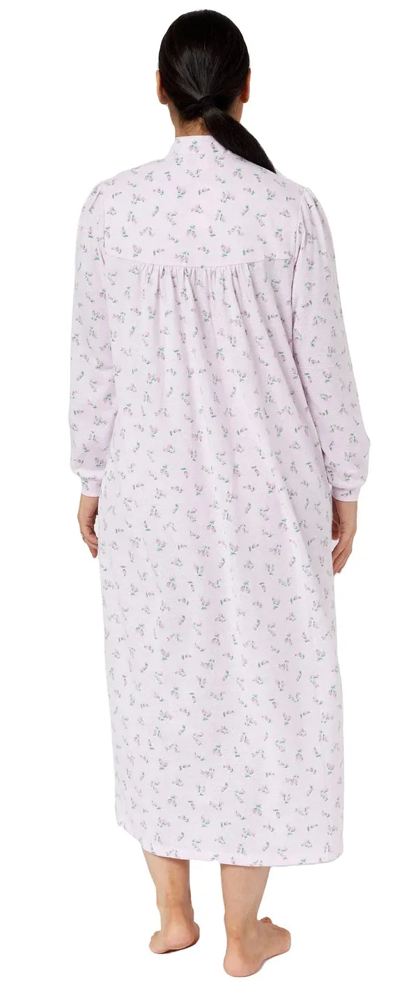 Rosebud Mandarin Nightie Long / Pink