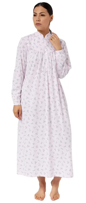 Rosebud Mandarin Nightie Long / Pink