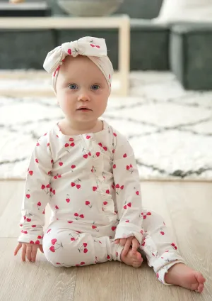 Ruffled Zipper Sleeper - Cherry Heart