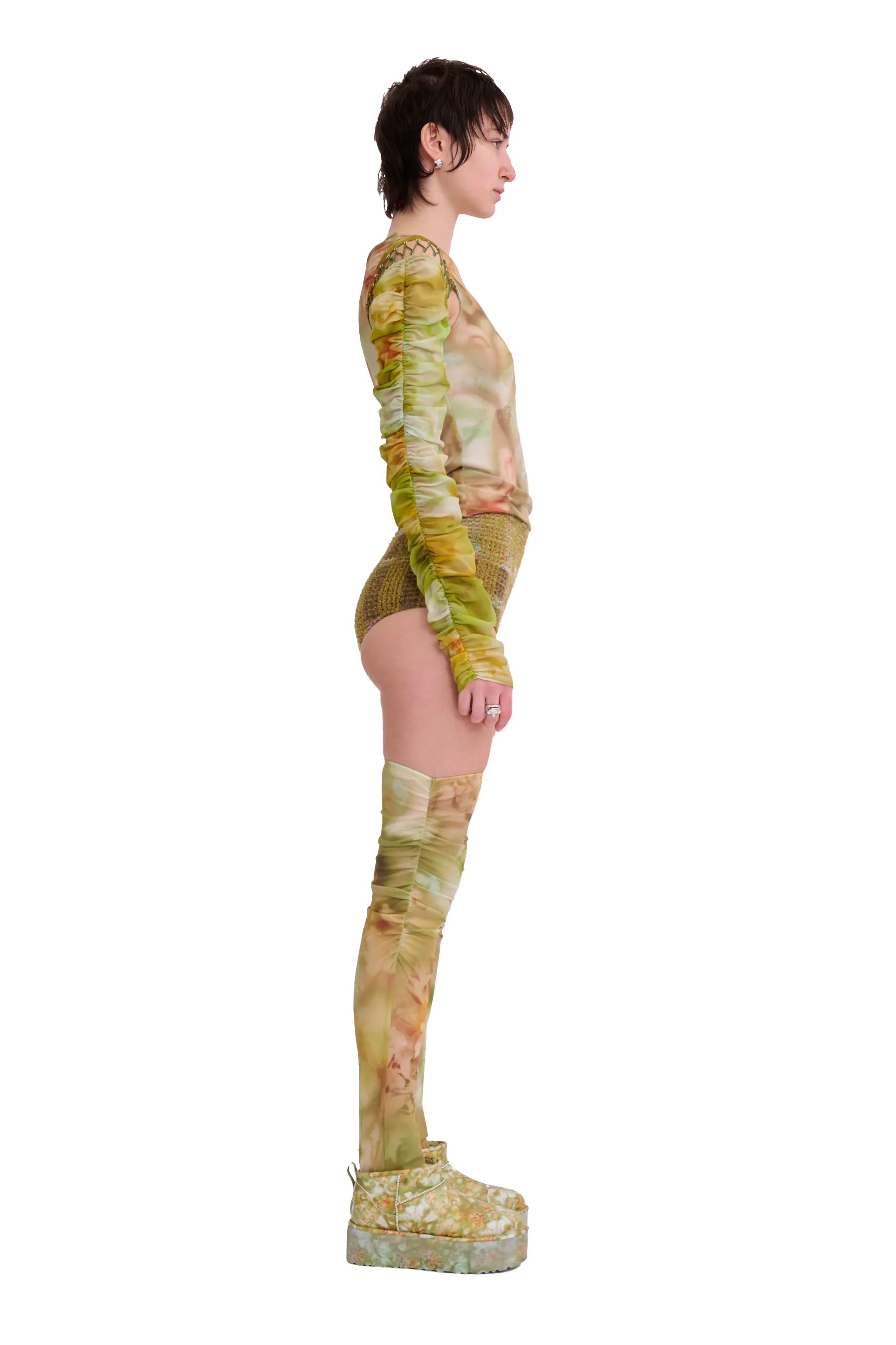 SAGE MOLTEN FLORAL CARDIO DELILAH TOP