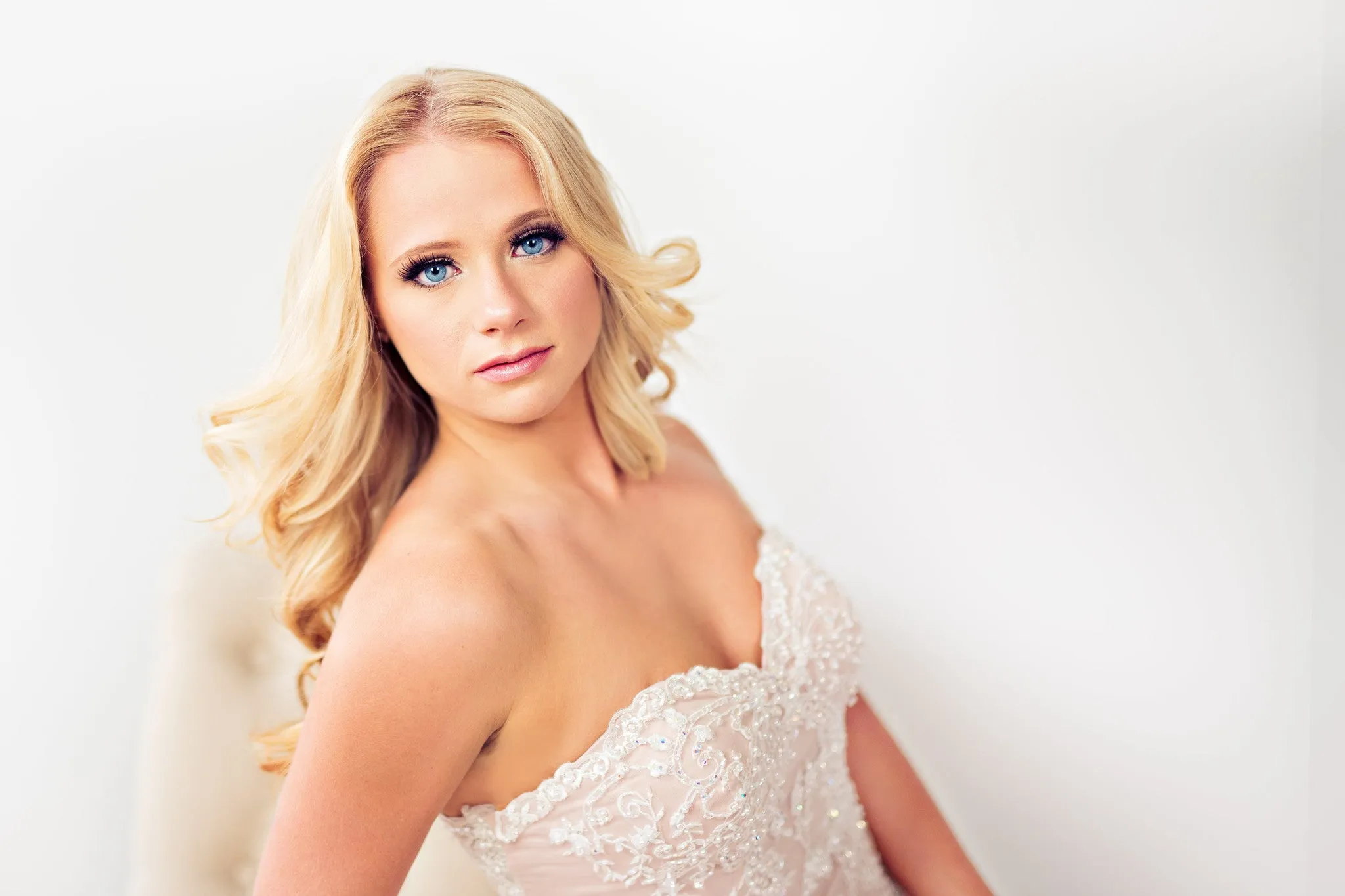SAMPLE SALE/ Sheath Beaded Lace Wedding Dress (# IngaLisa)