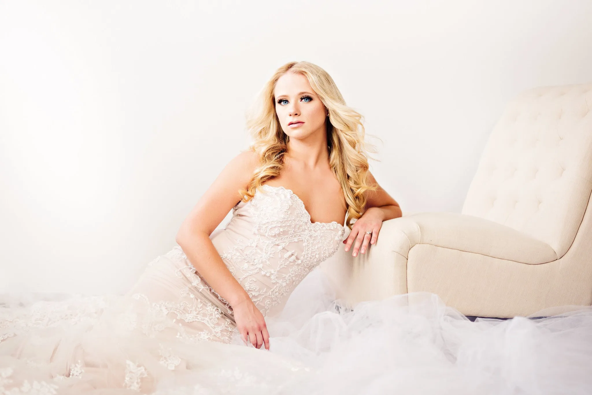 SAMPLE SALE/ Sheath Beaded Lace Wedding Dress (# IngaLisa)