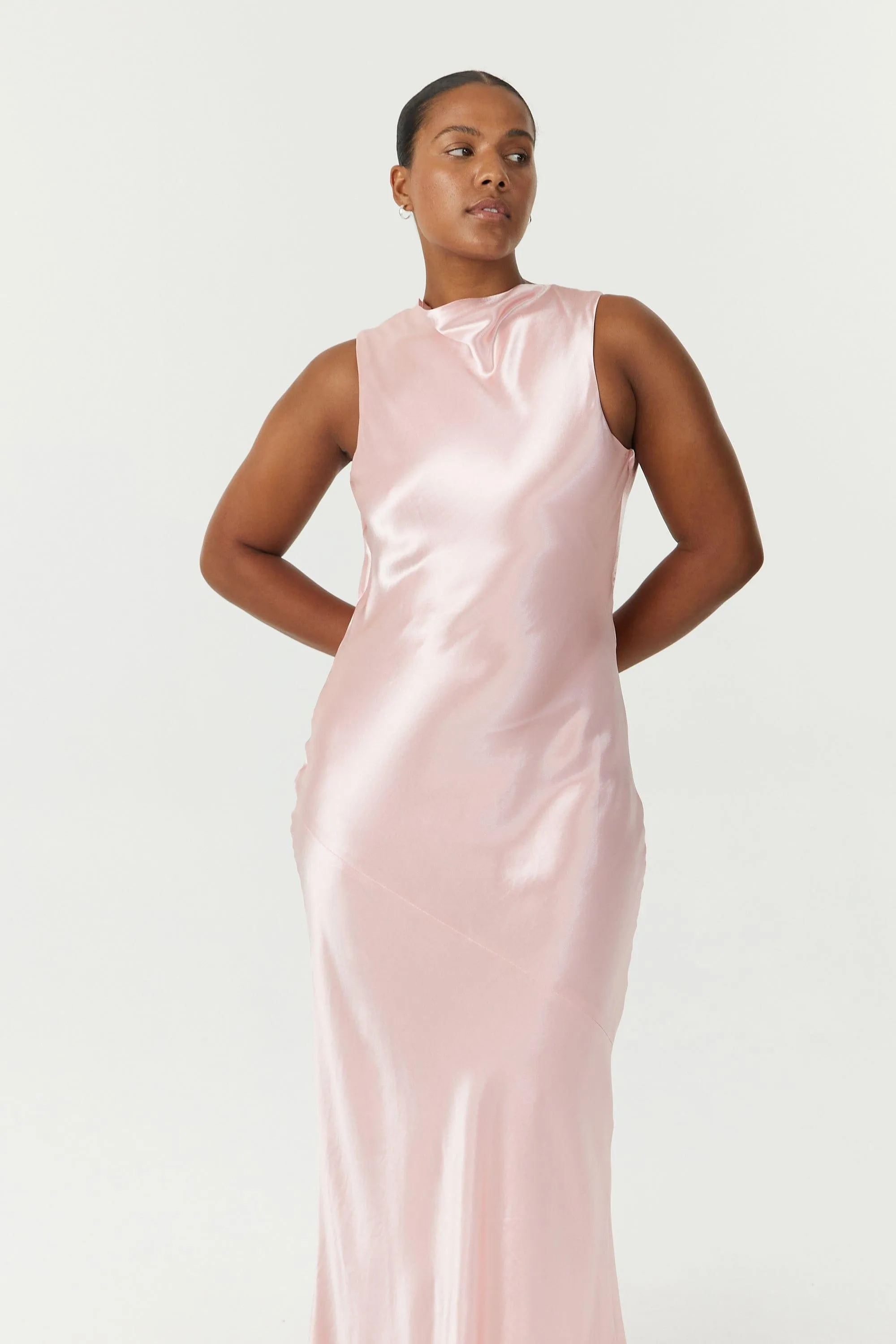 SATIN BIAS COWL BACK MAXI | FAIRY FLOSS