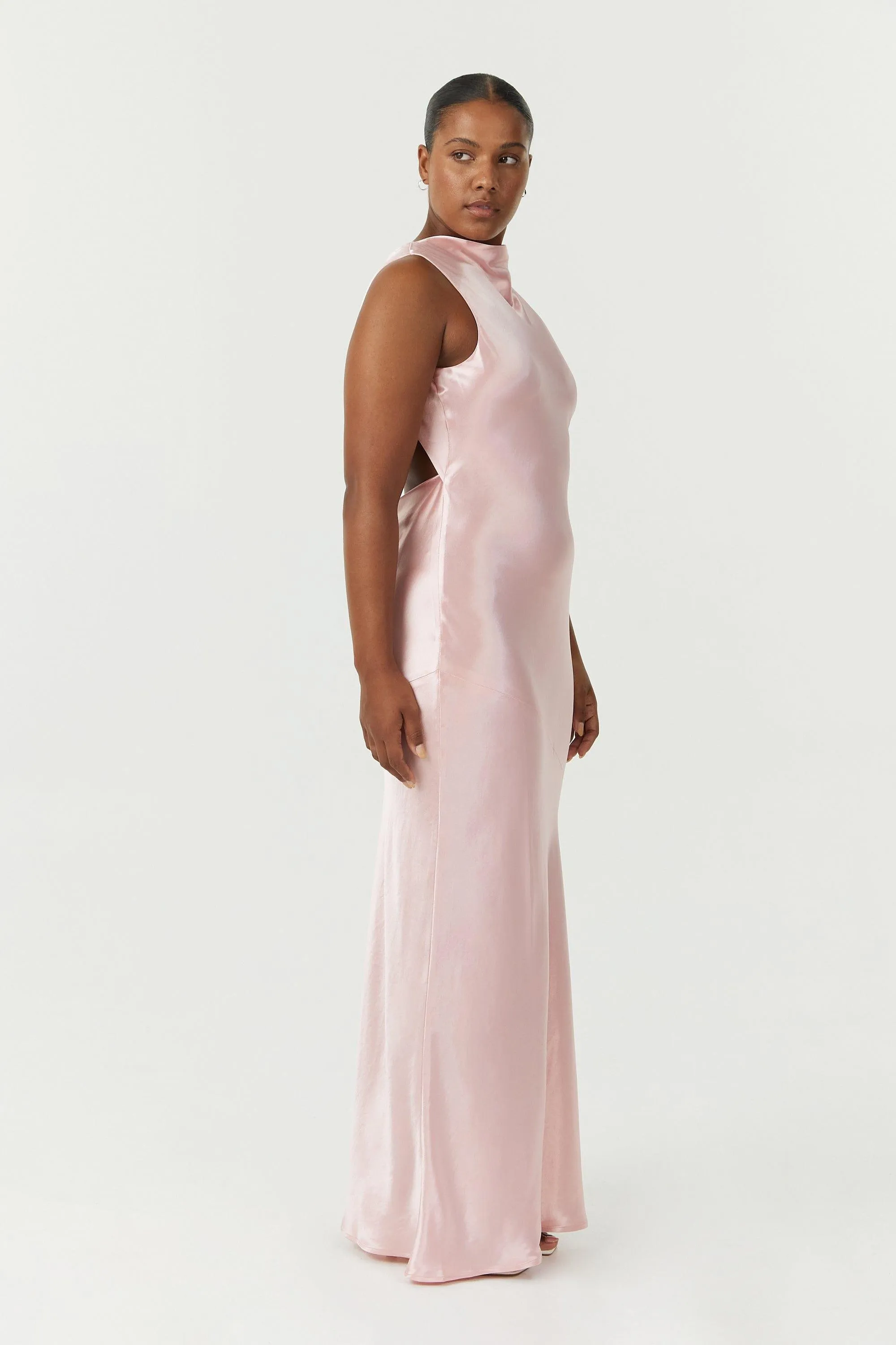 SATIN BIAS COWL BACK MAXI | FAIRY FLOSS