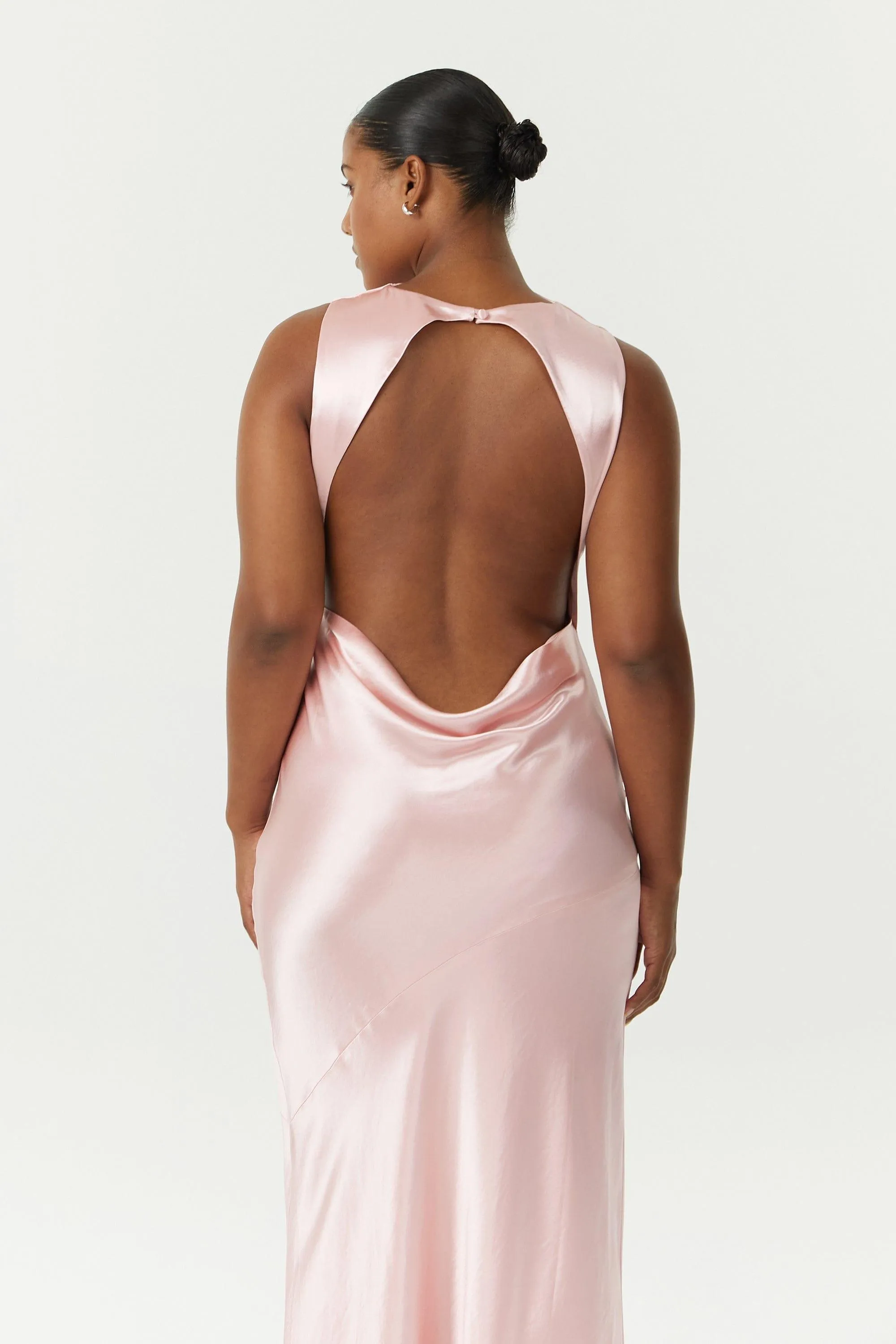 SATIN BIAS COWL BACK MAXI | FAIRY FLOSS