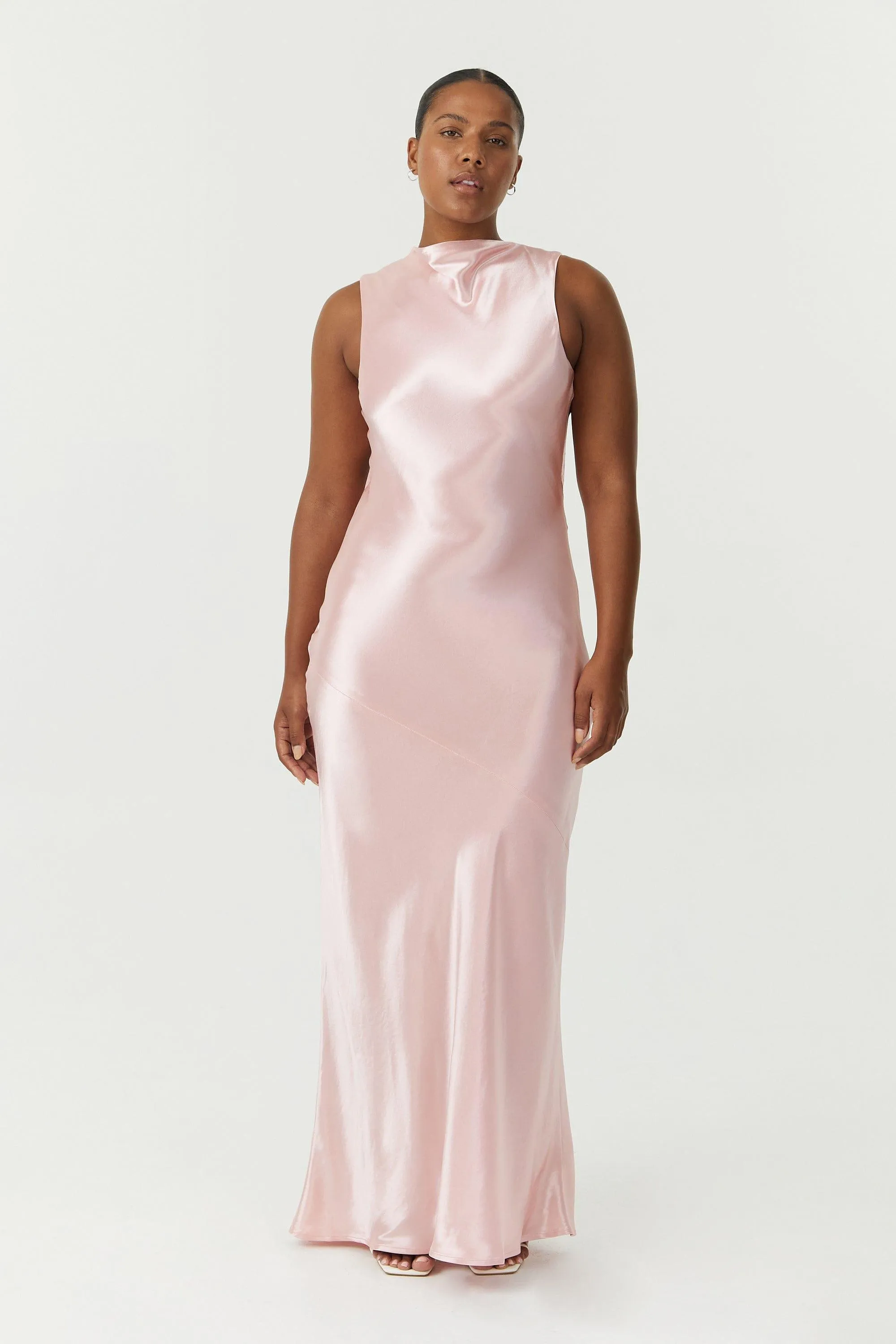 SATIN BIAS COWL BACK MAXI | FAIRY FLOSS