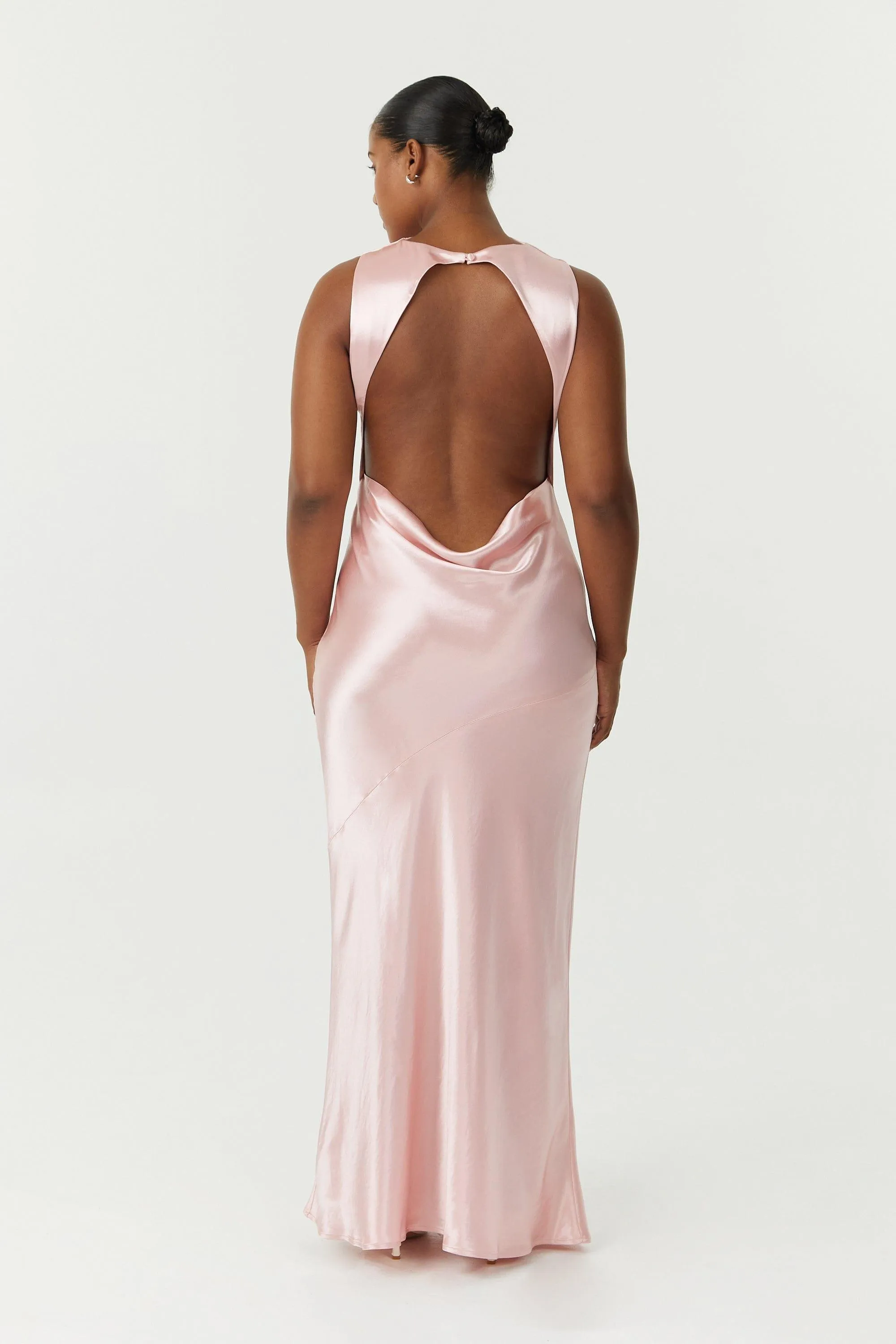 SATIN BIAS COWL BACK MAXI | FAIRY FLOSS
