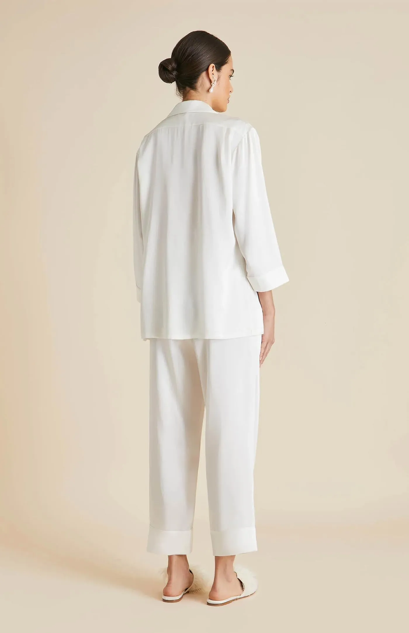 Satin Safedi | White Satin Loungewear Set