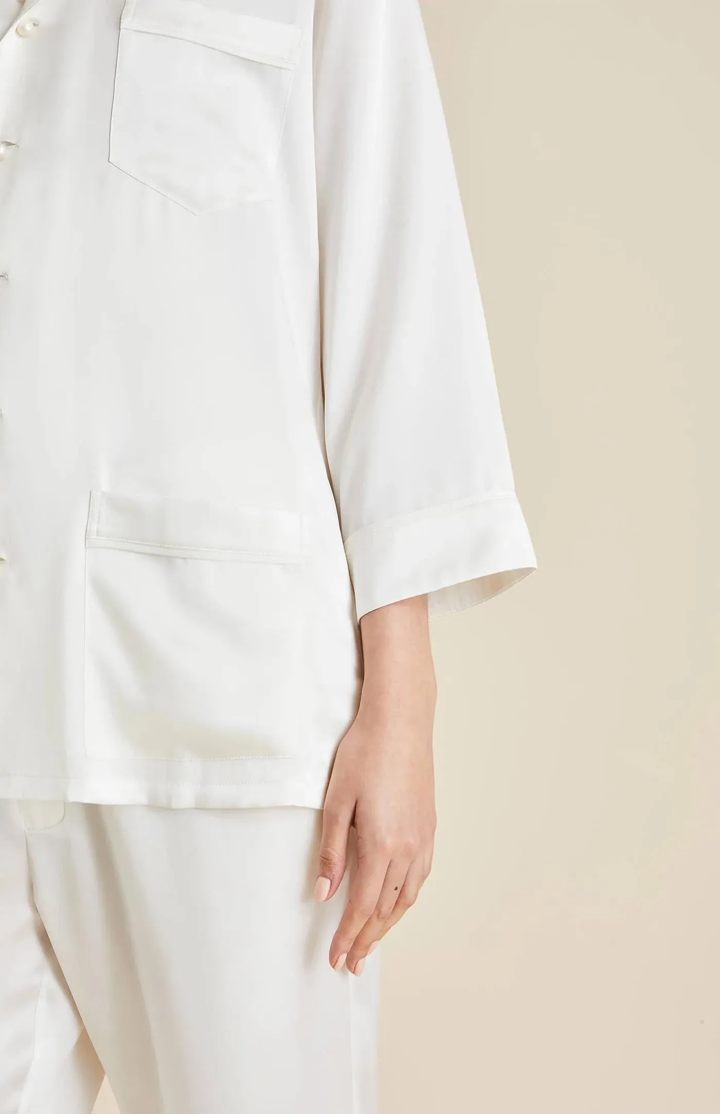 Satin Safedi | White Satin Loungewear Set
