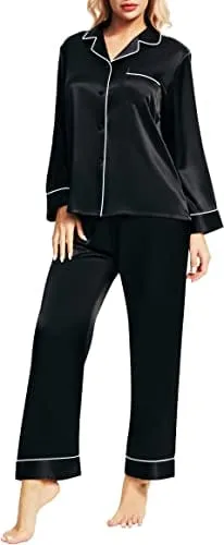 Satin Silk Long Sleeve Sleepwear Set